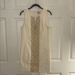 Lilly Pulitzer Cream and Gold Mini Dress
